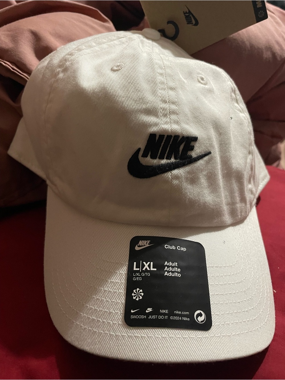 Nike White Baseball Cap with Black Embroidered Logo